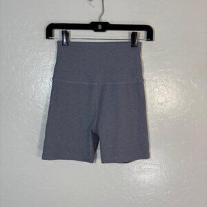 Beyond Yoga Shorts Womens Small Gray High Waist Biker Made USA Athletic Workout